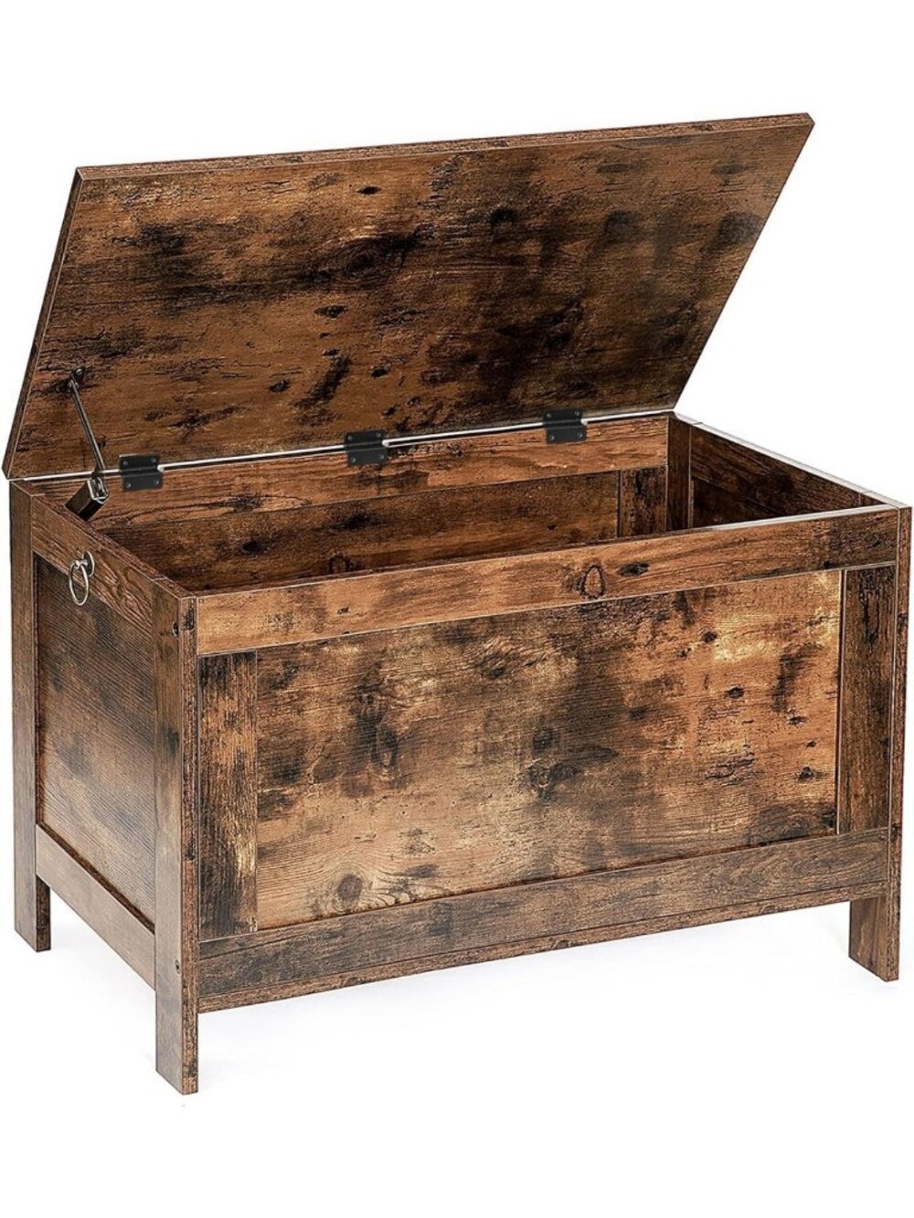 Retro Wooden Toy Storage Chest with Safety Hinge, Entryway Bench, 330 lb
